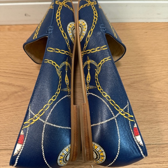 Talbots Ryan Loafer Flats Women’s Size 11 Blue Nautical Chain Print Classic - Picture 6 of 7